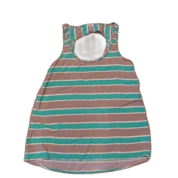 Splendid Tank Top Womens Small Open Back  Striped Green Gray - Picture 2 of 6